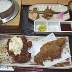 はしや - 牛かつと選べる鶏料理定食