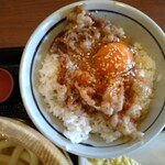 Marugame Seimen - 21.04.09 神戸牛すき焼き丼590+釜揚げ並290+ゴボウ天70 計950円税込