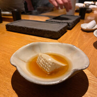 焼鳥 市松 - リコッタチーズのおでん。比内地鶏のスープが美味です！