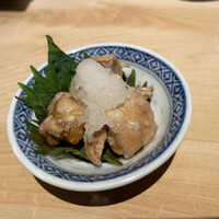 汐見 - お酒のお通し　鴨皮ポン酢ジュレ