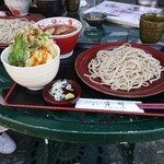 Teuchi Soba Kamakura Miyamae - 十割せいろ鴨汁+ミニ天丼セット