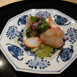 御料理 ふじ田 - ウドとカタクリとボタンエビ