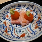 御料理 ふじ田 - トロと卵黄醤油漬け