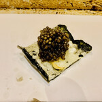 日本橋 蕎ノ字 - ◆舞阪海苔の天ぷらとキャビア。