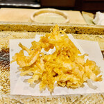 日本橋 蕎ノ字 - ◎かけそば用の桜海老の天ぷら。