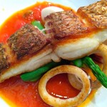 マルヤマ - ■マダイのポアレ  ～トマトソースガルダモン風味