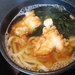 うどん万福 - わかめかしわ天うどん