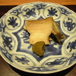 神楽坂 石かわ - 鮑と裏ごししてある肝