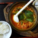 天然居 - モツラーメン麺定食