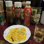 仲野酒店 - ぬる燗（剣菱） ＆ 玉ねぎ玉子