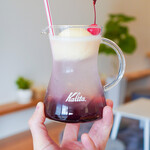 オーケーコーヒーサガロースタリー - 夏秋アイスのクリームソーダ(グレープ）