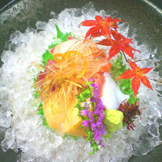 Sashimi using fresh seasonal fish