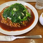 スパゲッティハウス - ほうれん草ベーコンエッグ1.5  (990円)