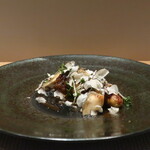 フィエルテ - 仏産 ホワイトアスパラ/千葉県産 黒鮑/モリーユ茸