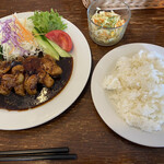 食堂うさぎや - 豚ロース肉の「とんてき」1200円（ご飯大盛無料）