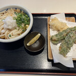 手打うどん 長谷沼 - おろしぶっかけ並 いか天 ちくわ磯辺揚げ