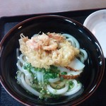 手打ちうどん　よこい - かけ＋小エビカキ揚げ