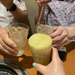 鶏焼将軍 - 3人で乾杯✧(๑✪д✪)۶ㅂ٩(✪д✪๑)✧