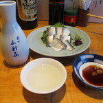 山利喜 本館 - 神亀と、こはだ酢。シャキッと、旨いッ！