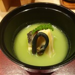 旬恵庵 あら垣 - うすい豆のすり流し