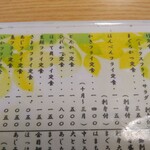 にし与 - メニュー