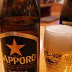 食彩酒房 膳炉食 - 瓶ビール サッポロ黒ラベル 中瓶(630円)