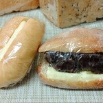 カフェむぎわらい - ミルクフランスコッペとあんバターサンド