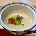 Oryouri Hisamatsu - 先付け
                新玉ねぎの冷やし茶碗蒸し