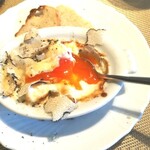 La Brianza - トリュフグラタン混ぜ混ぜ♪ やっぱり田中農園の健康卵は濃厚、チーズソースまろやか、トッピングのチーズは焼けて香ばしいわぁ＼(^-^)／