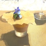 La Brianza - 自家製アンチョビとトマトのガスパチョ。アンチョビとパリパリもおいしかったし、ガスパチョの中にトマトのソルベがひんやり素晴らしくおいしかった～(*´∀｀)ﾉ