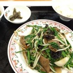 餃子の王将 - ニラレバ炒め＋ご飯セット
