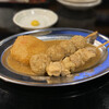 鶏白湯おでんと横焼き＆男前餃子 とりだし - 料理写真:トリダシ白湯おでん(三河鶏もも串、コーチンつくね串、生姜はんぺん)