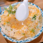 立ち飲み居酒屋ラクミ - せりと豆腐玉子とじ