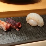 匠 進吾 - ボタン海老の昆布〆、煮蛸