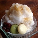 きぃ房茶 - ほうじ茶かき氷白玉＆あずきトッピング