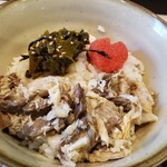 ゆで太郎 - ミニ焼鯖明太高菜ご飯2021.04.09