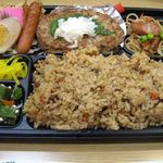 そうざいの店 菜香野 - おろしハンバーグ弁当（かしわご飯、大盛）