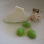 エスキス - 枝豆のブラマンジェ、毛蟹とレモンをマリネしたスープと1