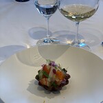 ルポンドシエル - 海鮮盛りにオレンジの皮を摺り下ろして仕上がり