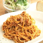 Bolognese pasta with homemade meat sauce