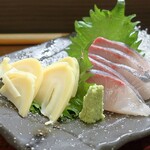 桶家乃隠居 - 筍のおさしみとカンパチのおつくり