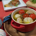 炭火焼鳥さかもり北新地 - 砂ずりのアヒージョ