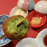 炭火焼鳥さかもり北新地 - ずんだ豆のコロッケ