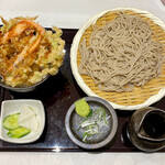 山わさび - かき揚げ丼とそばのセット