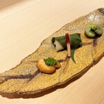 新ばし 星野 - 鯛桜寿司　黒鮴　空豆