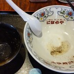 Niboraya - にぼらやセット（煮干しラーメンと半熟煮卵丼）を完食