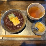 喫茶カルメル堂 - 玄米餅のぜんざいセット(1200円)です。