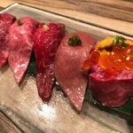 新宿ますお - 尾崎牛の寿司五種盛り合わせ