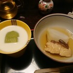 Hiiragiya Ryokan - ヨーグルトと、湯葉鯛の焚いたもの。