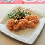 四川飯店 - 海老のオーロラソース炒め（600円）